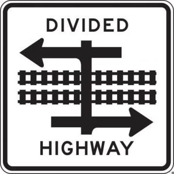 Accuform RAIL SIGN DIVIDED HIGHWAY WITH FRR745HP FRR745HP - main